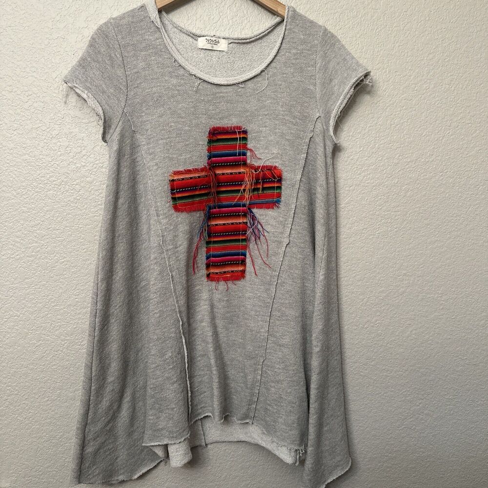 Yaya Club Sweater Material Midi Dress Size Small Colorful Cross